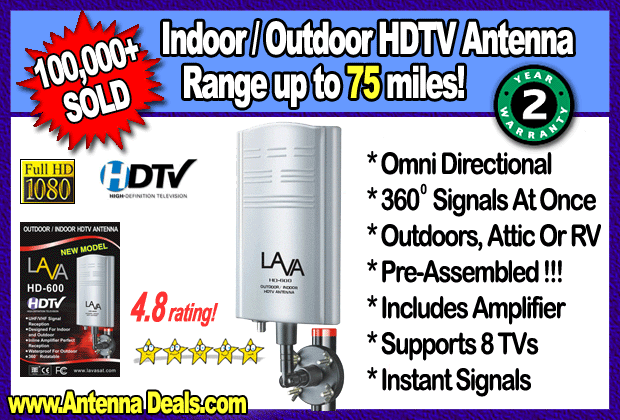 Indoor/Outdoor HD600 HDTV Antenna